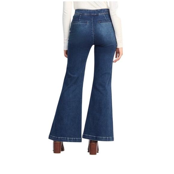 Vigoss Melinda Double Button Trouser Flare Jean - Size 31 - Picture 2 of 11